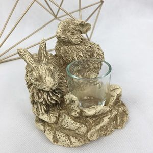 Playful Bunnies Bud Vase Votive Holder